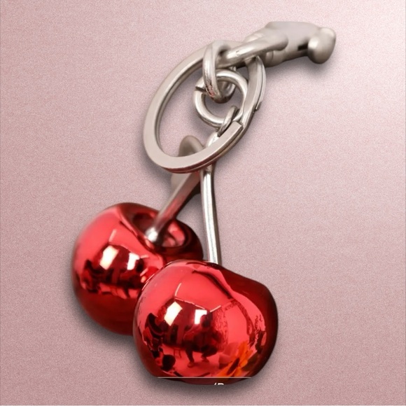 Accessories - Cherry Keychain Accessory NWT - Red and Silver